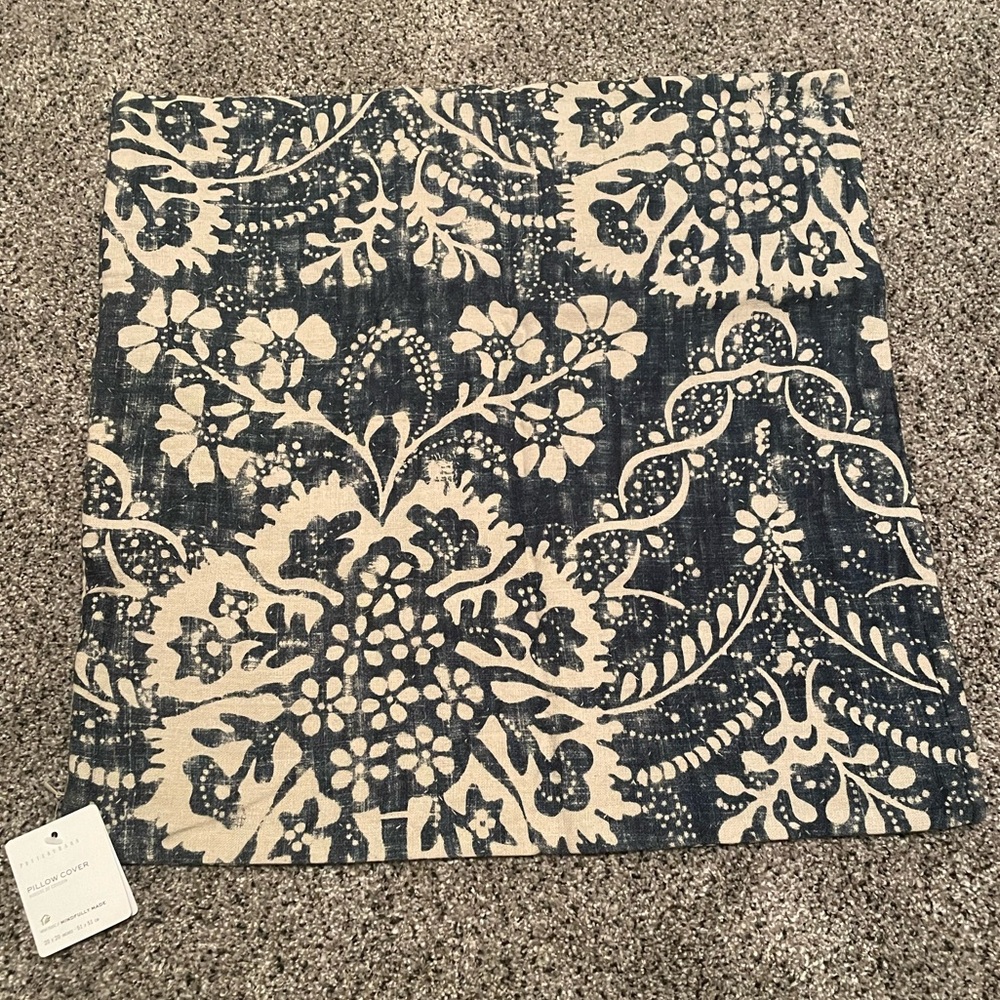 NWT Pottery Barn 20”x20” Pillow Cover in Denim Blue